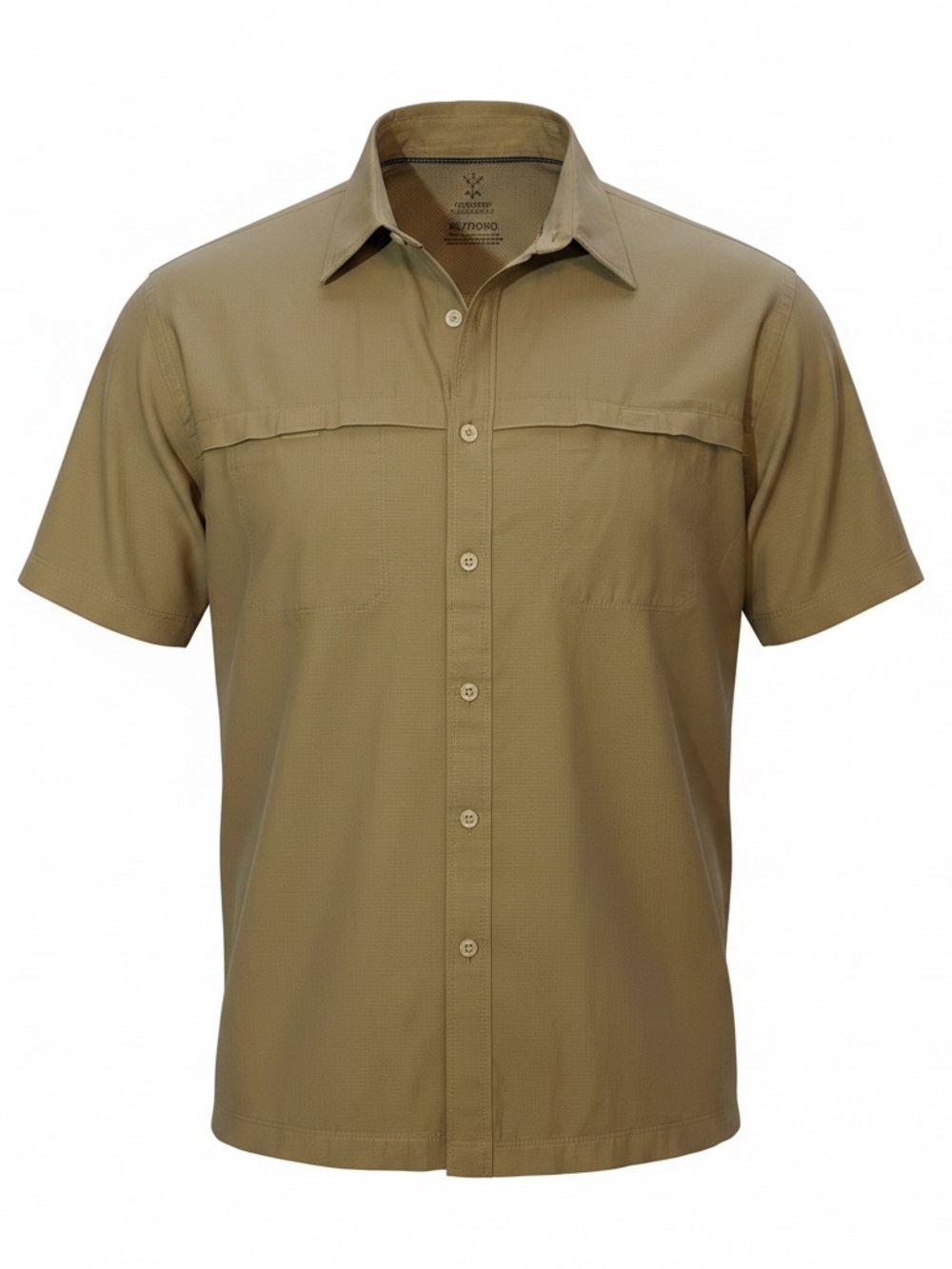 Arrow Performance Fishing Men's Short Sleeve Button-Up Shirt in Khaki Size XL